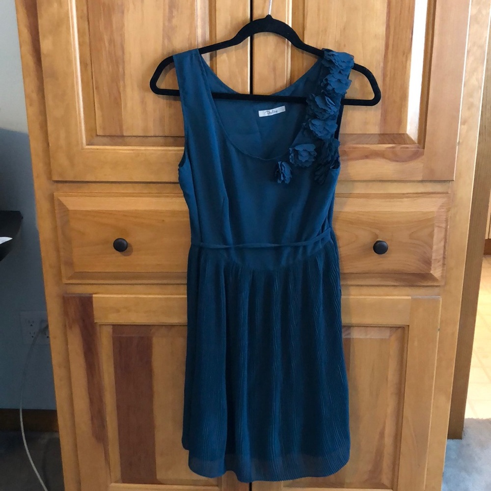 Darling Dark Teal Dress with pleated skirt